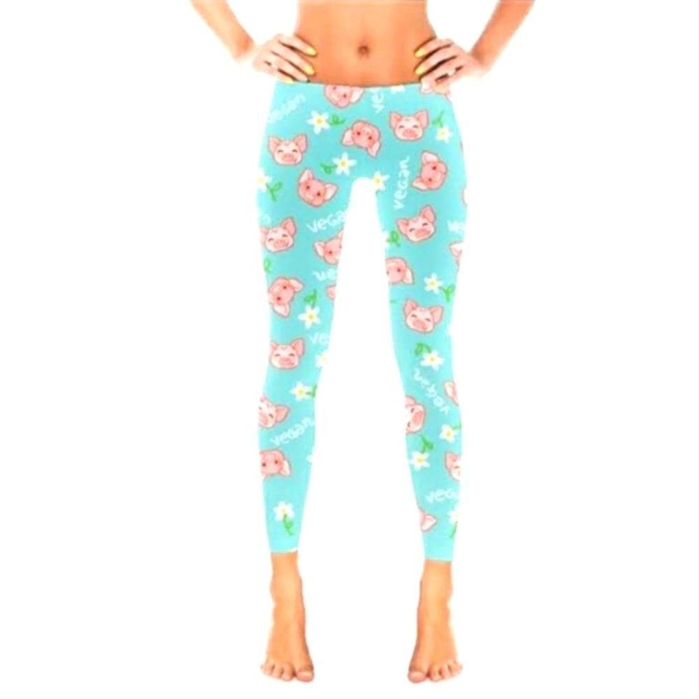 Alba Paris Vegan, Piggy Print High Waist Leggings